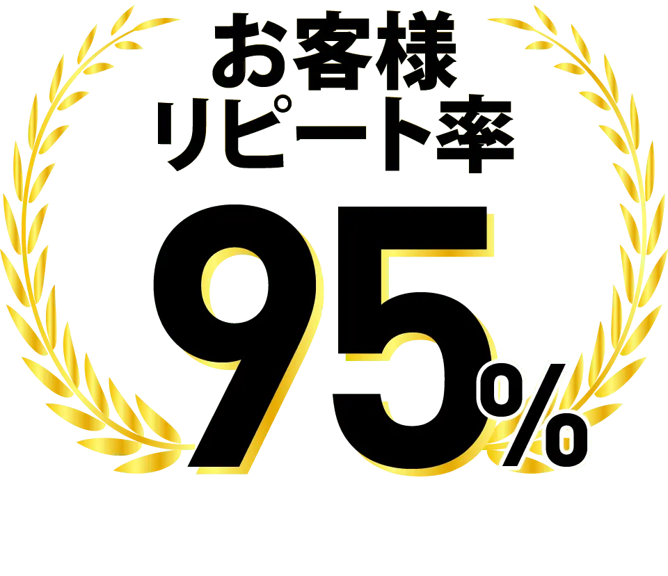 お客様リピート率95%