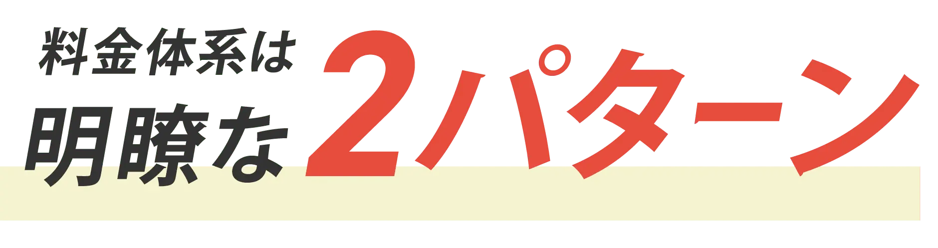 料金体系は明瞭な２パターン